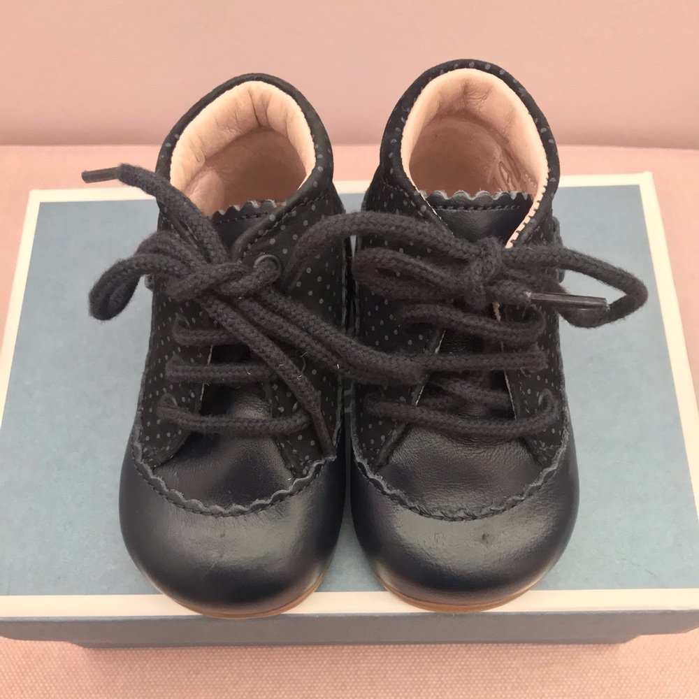 NWT Jacadi navy blue walker shoes size 18